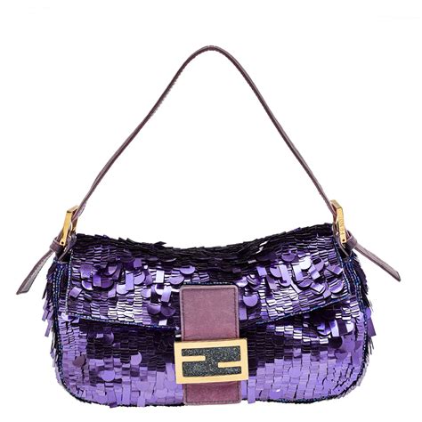 purple sequin fendi bag.